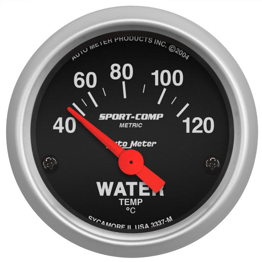 AutoMeter - Autometer Sport-Comp 52mm 40-120 Degree Short Sweep Electronic Water Temperature Gauge - Demon Performance