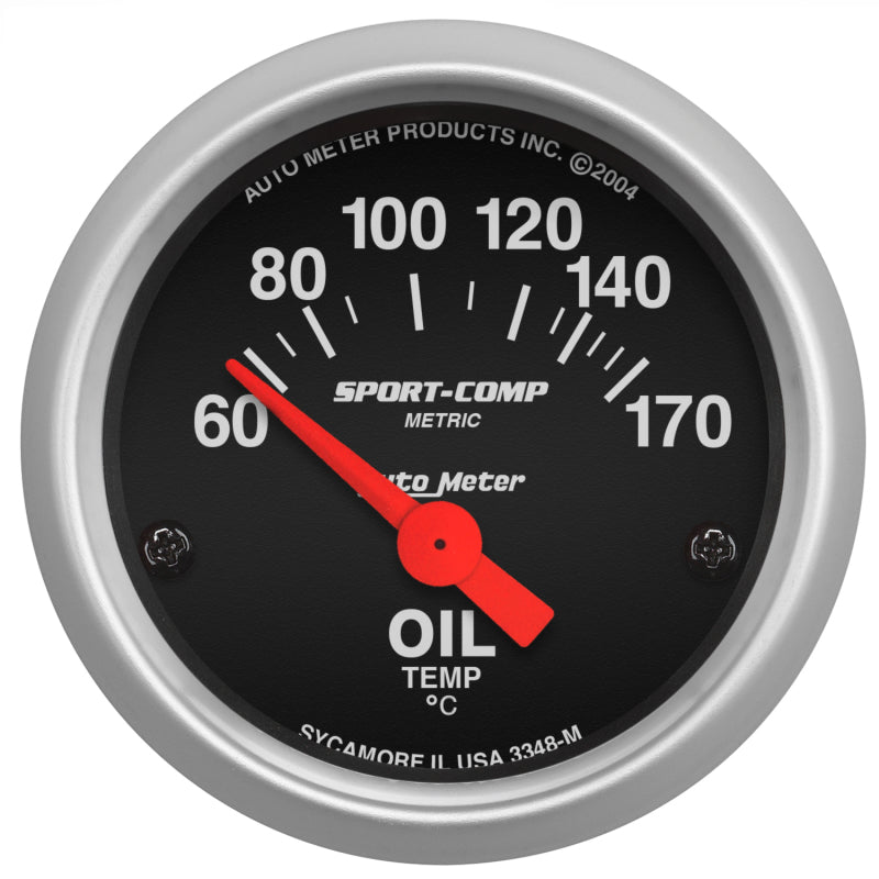 AutoMeter - Autometer Sport-Comp 52mm 60-170 Degree Short Sweep Electronic Oil Temperature Gauge - Demon Performance