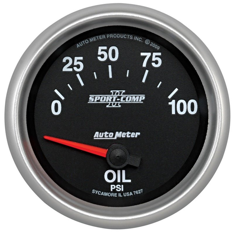 AutoMeter - Autometer Sport-Comp II 0-100 PSI Short Sweep Electronic Oil Pressure Gauge - Demon Performance