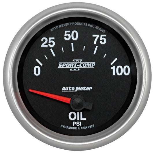 AutoMeter - Autometer Sport-Comp II 0-100 PSI Short Sweep Electronic Oil Pressure Gauge - Demon Performance