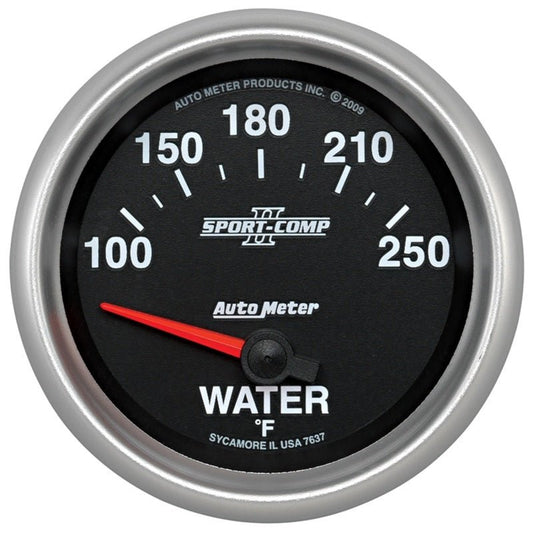 AutoMeter - Autometer Sport-Comp II 100-250 Deg F Short Sweep Electronic Water Temperature Gauge - Demon Performance