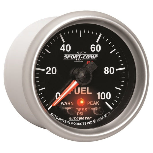 AutoMeter - Autometer Sport-Comp II 52mm 0-100 PSI Fuel Pressure Gauge - Demon Performance