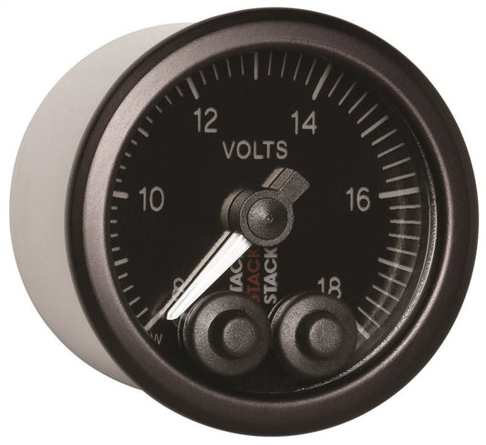 AutoMeter - Autometer Stack 52mm 8-18V Pro-Control Battery Voltage Gauge -Black - Demon Performance