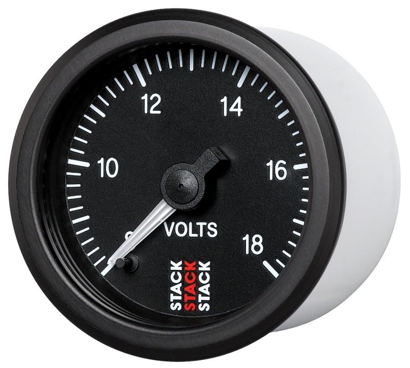 AutoMeter - Autometer Stack 52mm 8-18V Pro Stepper Motor Battery Voltage Gauge - Black - Demon Performance