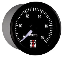 AutoMeter - Autometer Stack 52mm 8-18V Pro Stepper Motor Battery Voltage Gauge - Black - Demon Performance