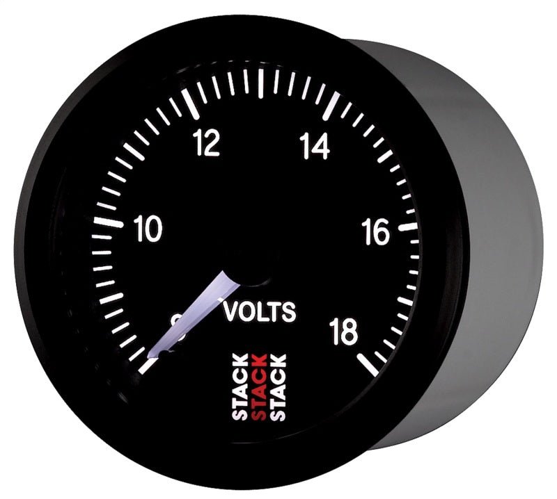 AutoMeter - Autometer Stack 52mm 8-18V Pro Stepper Motor Battery Voltage Gauge - Black - Demon Performance