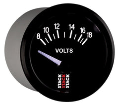 AutoMeter - Autometer Stack Instruments 52mm 8-18V Electric Battery Voltage Gauge - Black - Demon Performance