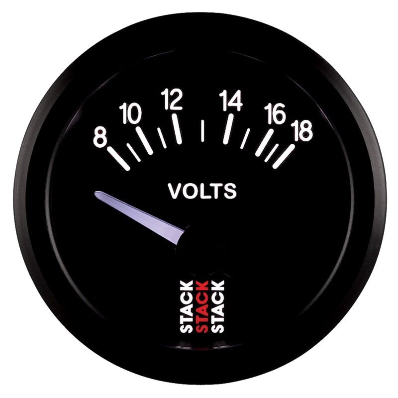 AutoMeter - Autometer Stack Instruments 52mm 8-18V Electric Battery Voltage Gauge - Black - Demon Performance