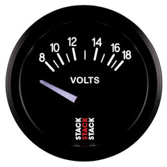 AutoMeter - Autometer Stack Instruments 52mm 8-18V Electric Battery Voltage Gauge - Black - Demon Performance