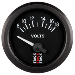 AutoMeter - Autometer Stack Instruments 52mm 8-18V Electric Battery Voltage Gauge - Black - Demon Performance