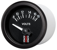 AutoMeter - Autometer Stack Instruments 52mm 8-18V Electric Battery Voltage Gauge - Black - Demon Performance