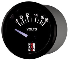 AutoMeter - Autometer Stack Instruments 52mm 8-18V Electric Battery Voltage Gauge - Black - Demon Performance