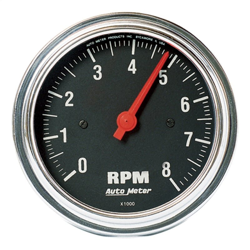 AutoMeter - Autometer Traditional Chrome 3-3/8in 8K RPM In Dash Tachometer - Demon Performance