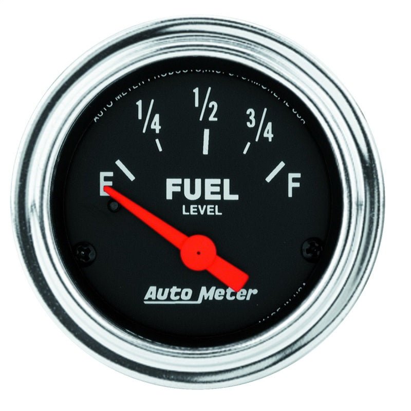 AutoMeter - Autometer Traditional Chrome 52mm Short Sweep 0 Ohm - 90 Ohm Full Electrical Fuel Level Gauge - Demon Performance