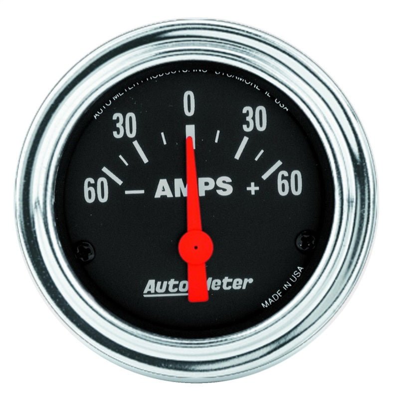 AutoMeter - Autometer Traditional Chrome Electrical Ammeter 2 1/6in 60A Gauge - Demon Performance