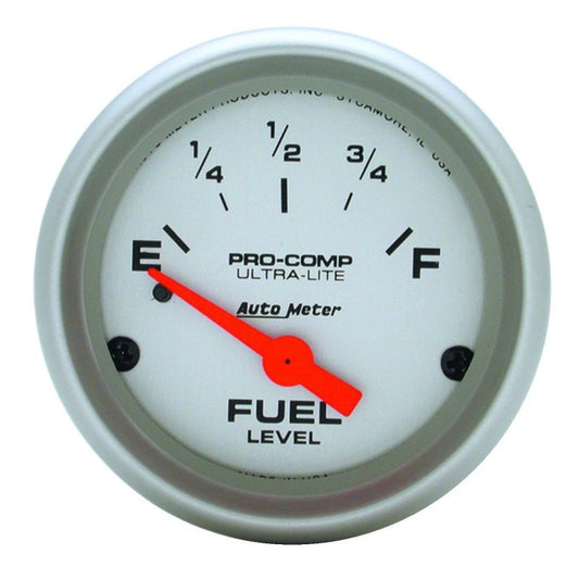 AutoMeter - Autometer Ultra-Lite 52mm 0 OHMS Empty/30 OHMS Full Short Sweep Electronic Fuel Level Gauge - Demon Performance