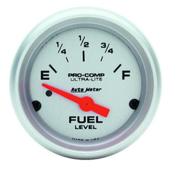 AutoMeter - Autometer Ultra-Lite 52mm 0 OHMS Empty/90 OHMS Full Short Sweep Electronic Fuel Level Gauge - Demon Performance