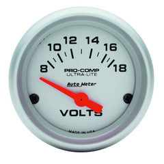 AutoMeter - Autometer Ultra-Lite 52mm Short Sweep Electronice Voltage Gauge - Demon Performance