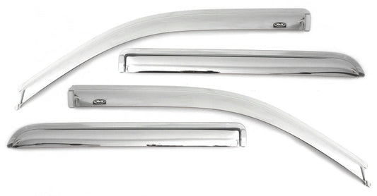 AVS - AVS 04-15 Nissan Titan Crew Cab Ventvisor Outside Mount Front & Rear Window Deflectors 4pc - Chrome - Demon Performance