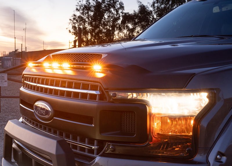 AVS - AVS 2009-2018 Dodge Ram 1500 (Excl Sport / Rebel) Aeroskin Low Profile Hood Shield w/ Lights - Black - Demon Performance