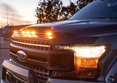 AVS - AVS 2009-2018 Dodge Ram 1500 (Excl Sport / Rebel) Aeroskin Low Profile Hood Shield w/ Lights - Black - Demon Performance