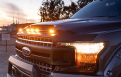 AVS - AVS 2009-2018 Dodge Ram 1500 (Excl Sport / Rebel) Aeroskin Low Profile Hood Shield w/ Lights - Black - Demon Performance