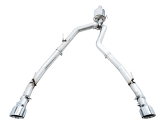 AWE Tuning - AWE Tuning 09-18 RAM 1500 5.7L (w/Cutouts) 0FG Dual Rear Exit Cat-Back Exhaust - Chrome Silver Tips - Demon Performance