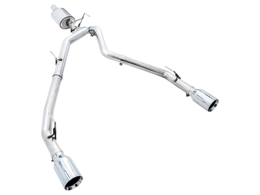 AWE Tuning - AWE Tuning 09-18 RAM 1500 5.7L (w/Cutouts) 0FG Dual Rear Exit Cat-Back Exhaust - Chrome Silver Tips - Demon Performance