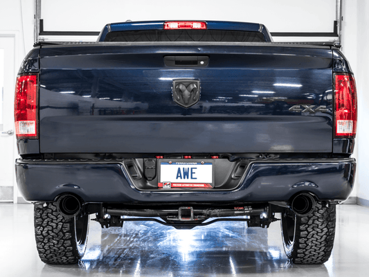 AWE Tuning - AWE Tuning 09-18 RAM 1500 5.7L (w/Cutouts) 0FG Dual Rear Exit Cat-Back Exhaust - Diamond Black Tips - Demon Performance