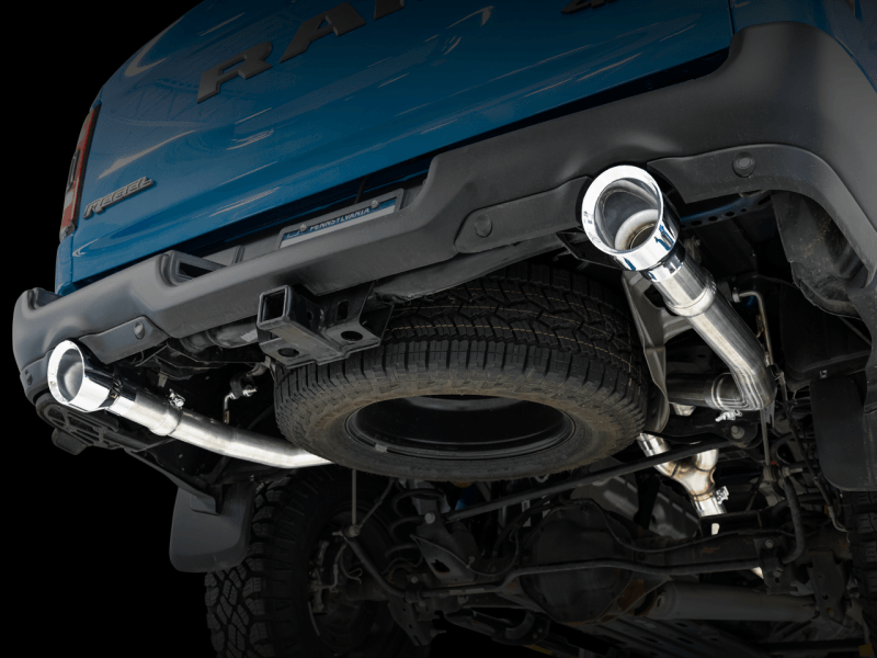 AWE Tuning - AWE Tuning 19-21 RAM 1500 5.7L (w/Cutouts) 0FG Dual Rear Exit Cat-Back Exhaust - Chrome Silver Tips - Demon Performance