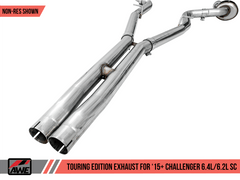AWE Tuning - AWE Tuning 2015+ Dodge Challenger 6.4L/6.2L Non-Resonated Touring Edition Exhaust - Quad Silver Tips - Demon Performance