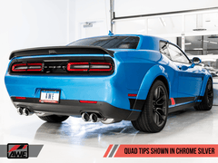 AWE Tuning - AWE Tuning 2015+ Dodge Challenger 6.4L/6.2L Non-Resonated Touring Edition Exhaust - Quad Silver Tips - Demon Performance