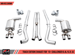 AWE Tuning - AWE Tuning 2015+ Dodge Challenger 6.4L/6.2L Non-Resonated Touring Edition Exhaust - Quad Silver Tips - Demon Performance