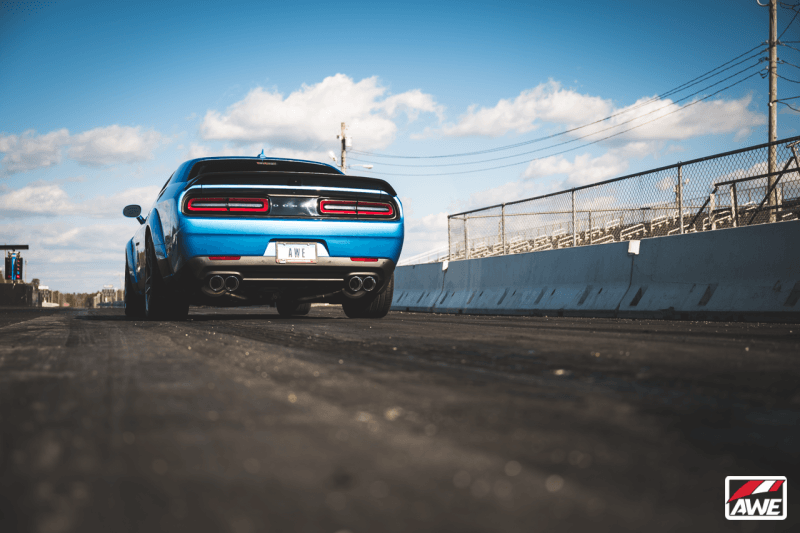 AWE Tuning - AWE Tuning 2015+ Dodge Challenger 6.4L/6.2L Non-Resonated Touring Edition Exhaust - Quad Silver Tips - Demon Performance