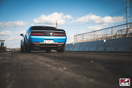 AWE Tuning - AWE Tuning 2015+ Dodge Challenger 6.4L/6.2L Non-Resonated Touring Edition Exhaust - Quad Silver Tips - Demon Performance