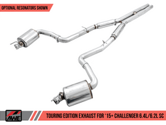 AWE Tuning - AWE Tuning 2015+ Dodge Challenger 6.4L/6.2L Non-Resonated Touring Edition Exhaust - Use Stock Tips - Demon Performance
