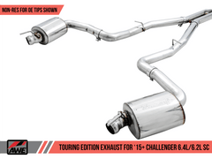 AWE Tuning - AWE Tuning 2015+ Dodge Challenger 6.4L/6.2L Non-Resonated Touring Edition Exhaust - Use Stock Tips - Demon Performance