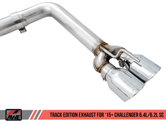 AWE Tuning - AWE Tuning 2015+ Dodge Challenger 6.4L/6.2L SC Track Edition Exhaust - Quad Chrome Silver Tips - Demon Performance