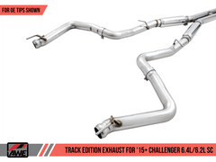 AWE Tuning - AWE Tuning 2015+ Dodge Challenger 6.4L/6.2L Supercharged Track Edition Exhaust - Use Stock Tips - Demon Performance