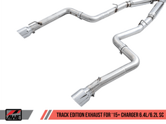 AWE Tuning - AWE Tuning 2015+ Dodge Charger 6.4L/6.2L Supercharged Track Edition Exhaust - Chrome Silver Tips - Demon Performance