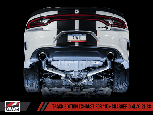 AWE Tuning - AWE Tuning 2015+ Dodge Charger 6.4L/6.2L Supercharged Track Edition Exhaust - Chrome Silver Tips - Demon Performance