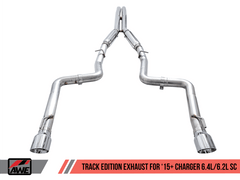 AWE Tuning - AWE Tuning 2015+ Dodge Charger 6.4L/6.2L Supercharged Track Edition Exhaust - Chrome Silver Tips - Demon Performance