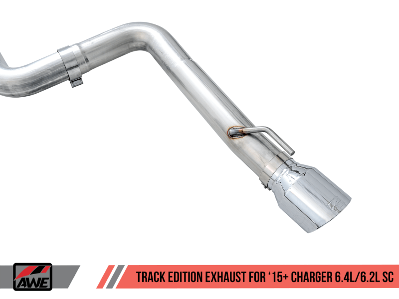 AWE Tuning - AWE Tuning 2015+ Dodge Charger 6.4L/6.2L Supercharged Track Edition Exhaust - Chrome Silver Tips - Demon Performance