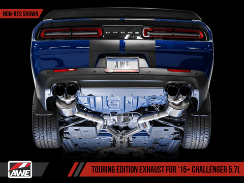 AWE Tuning - AWE Tuning 2017+ Challenger 5.7 Touring Edition Exhaust - Non-Resonated - Diamond Black Quad Tips - Demon Performance