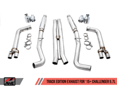 AWE Tuning - AWE Tuning 2017+ Dodge Challenger 5.7L Track Edition Exhaust - Chrome Silver Quad Tips - Demon Performance