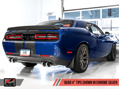 AWE Tuning - AWE Tuning 2017+ Dodge Challenger 5.7L Track Edition Exhaust - Chrome Silver Quad Tips - Demon Performance