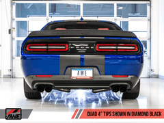 AWE Tuning - AWE Tuning 2017+ Dodge Challenger 5.7L Track Edition Exhaust - Diamond Black Quad Tips - Demon Performance
