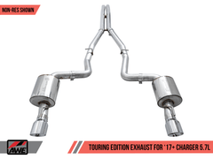 AWE Tuning - AWE Tuning 2017+ Dodge Charger 5.7L Touring Edition Exhaust - Non-Resonated - Chrome Silver Tips - Demon Performance