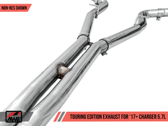 AWE Tuning - AWE Tuning 2017+ Dodge Charger 5.7L Touring Edition Exhaust - Non-Resonated - Chrome Silver Tips - Demon Performance