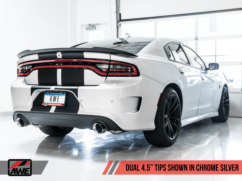AWE Tuning - AWE Tuning 2017+ Dodge Charger 5.7L Touring Edition Exhaust - Non-Resonated - Chrome Silver Tips - Demon Performance